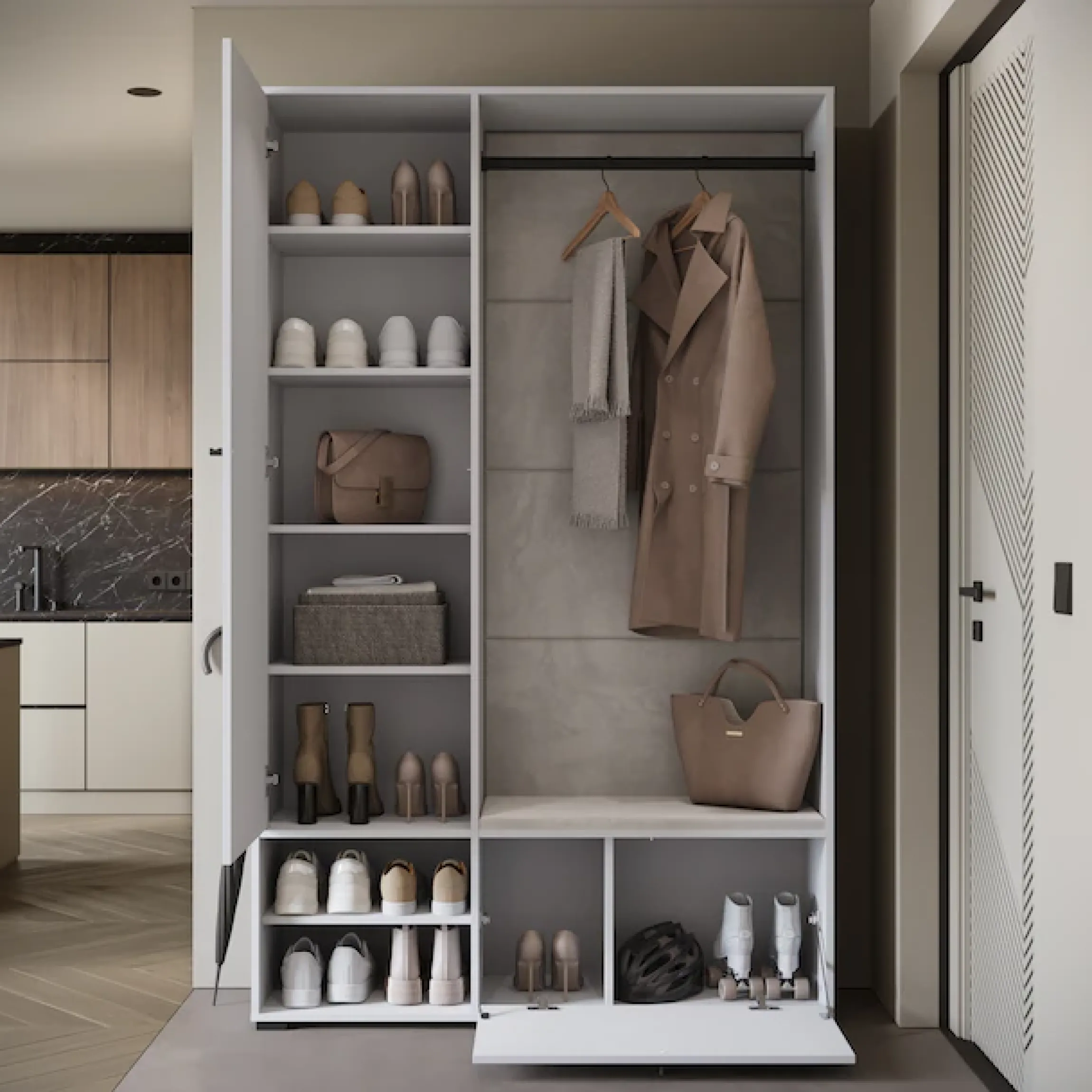 Home affaire Garderoben-Set »Garderobe mit Spiegel, Sitzbank und Kleiderstange« 1 Stk. tlg.