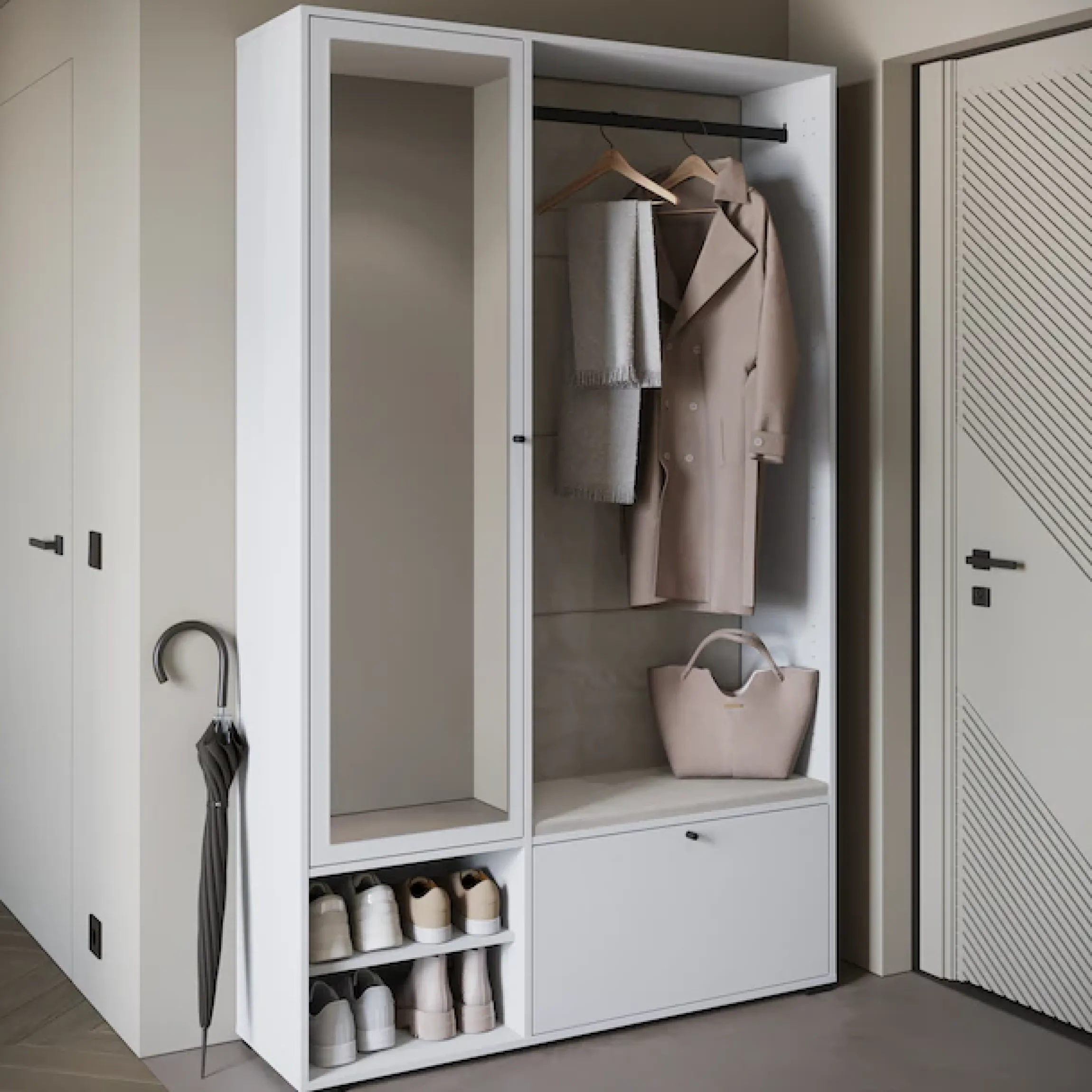 Home affaire Garderoben-Set »Garderobe mit Spiegel, Sitzbank und Kleiderstange« 1 Stk. tlg.