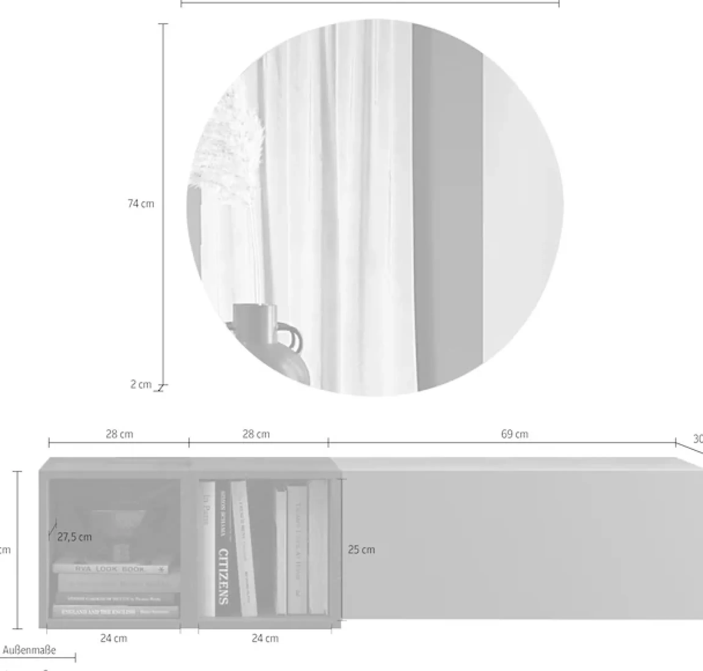Home affaire Garderoben-Set »Infinity, 3tlg. Breite 125 cm, Höhe variabel, moderne Garderobe« Spar-Set, 3 Stk. tlg.