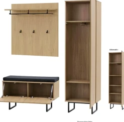 Home affaire Garderoben-Set »Lund, moderne Garderobe, Komplettset mit viel Stauraum« Set, 3 Stk. tlg.