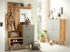 Home affaire Garderoben-Set »Mavas, Garderobe mit Stauraum, Garderobenschrank im Scandic Design« Set, 2 Stk. tlg.