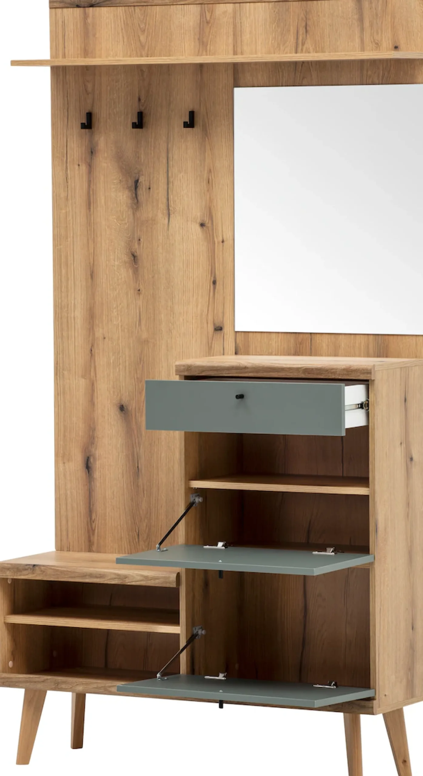 Home affaire Garderoben-Set »Mavas, Garderobe mit Stauraum, Garderobenschrank im Scandic Design« Set, 2 Stk. tlg.