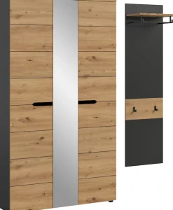 Home affaire Garderoben-Set »REHAT, TOPSELLER!, 2-teilig, Breite 165 cm, individuell stellbar« Set, best. aus: Garderobenschrank & Garderobenpaneel, 2 Stk. tlg.