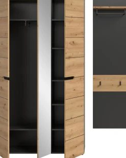 Home affaire Garderoben-Set »REHAT, TOPSELLER!, 2-teilig, Breite 165 cm, individuell stellbar« Set, best. aus: Garderobenschrank & Garderobenpaneel, 2 Stk. tlg.