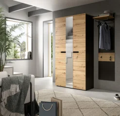 Home affaire Garderoben-Set »REHAT, TOPSELLER!, 2-teilig, Breite 165 cm, individuell stellbar« Set, best. aus: Garderobenschrank & Garderobenpaneel, 2 Stk. tlg.