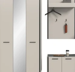 Home affaire Garderoben-Set »RAK, 3-teilige Garderoben-Kombination, Breite ca.197 cm« Garderobenschrank, Sitzbank, Garderobenpaneel, 3 Stk. tlg.