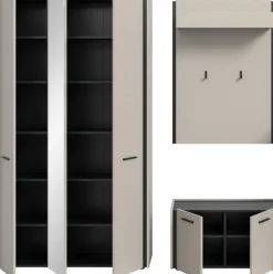 Home affaire Garderoben-Set »RAK, 3-teilige Garderoben-Kombination, Breite ca.197 cm« Garderobenschrank, Sitzbank, Garderobenpaneel, 3 Stk. tlg.