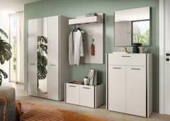 Home affaire Garderoben-Set »RAK, 5-teilige Garderoben-Kombination, Breite ca. 287 cm« Garderobenschrank, Sitzbank, Garderobenpaneel, Schuhkommode, Spiegel, 5 Stk. tlg.