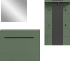 Home affaire Garderoben-Set »REHAT, TOPSELLER!, 3-teilig, Breite 215 cm, individuell erweiterbar« Set, bestehend aus: Kommode, Spiegel und Garderobenpaneel, 3 Stk. tlg.