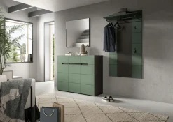 Home affaire Garderoben-Set »REHAT, TOPSELLER!, 3-teilig, Breite 215 cm, individuell erweiterbar« Set, bestehend aus: Kommode, Spiegel und Garderobenpaneel, 3 Stk. tlg.