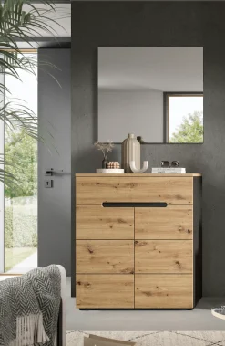 Home affaire Garderoben-Set »REHAT, TOPSELLER!, 2-teilig, Breite 80cm, individuell erweiterbar« bestehend aus: Garderobenspiegel und Schuhkommode, 2 Stk. tlg.