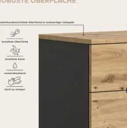 Home affaire Garderoben-Set »REHAT, TOPSELLER!, 2-teilig, Breite 80cm, individuell erweiterbar« bestehend aus: Garderobenspiegel und Schuhkommode, 2 Stk. tlg.
