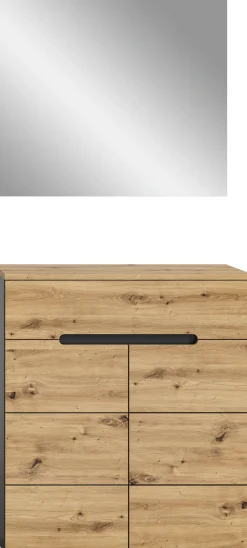 Home affaire Garderoben-Set »REHAT, TOPSELLER!, 2-teilig, Breite 80cm, individuell erweiterbar« bestehend aus: Garderobenspiegel und Schuhkommode, 2 Stk. tlg.