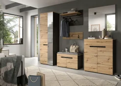 Home affaire Garderoben-Set »REHAT, TOPSELLER!, 2-teilig, Breite 80cm, individuell erweiterbar« bestehend aus: Garderobenspiegel und Schuhkommode, 2 Stk. tlg.