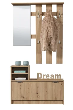 Home affaire Garderoben-Set »Ravenna Flurgarderobe, Dielenschrank, Kompaktgarderobe, Breite 100 cm« Komplett-Set, 2 Stk. tlg.