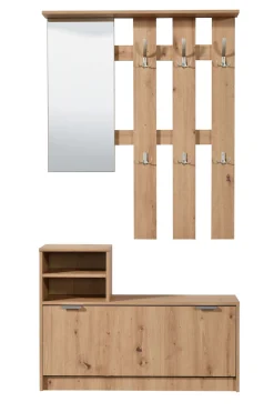 Home affaire Garderoben-Set »Ravenna Flurgarderobe, Dielenschrank, Kompaktgarderobe, Breite 100 cm« Komplett-Set, 2 Stk. tlg.