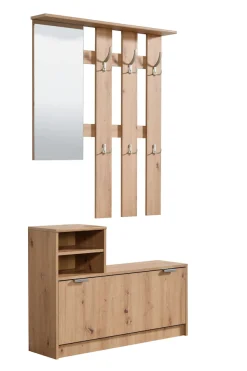 Home affaire Garderoben-Set »Ravenna Flurgarderobe, Dielenschrank, Kompaktgarderobe, Breite 100 cm« Komplett-Set, 2 Stk. tlg.