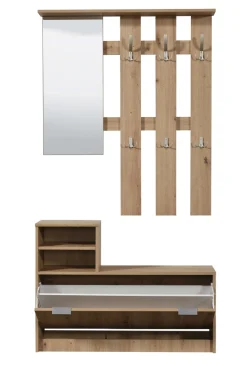 Home affaire Garderoben-Set »Ravenna Flurgarderobe, Dielenschrank, Kompaktgarderobe, Breite 100 cm« Komplett-Set, 2 Stk. tlg.