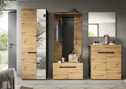 Home affaire Garderoben-Set »REHAT, TOPSELLER!, 5-teilig, Breite 255cm, individuell erweiterbar« Set, bestehend aus: Garderobenschrank, Sitzbank, Paneel, Spiegel, Kommode, 5 Stk. tlg.