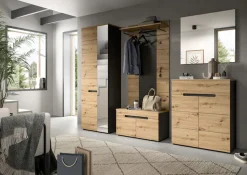 Home affaire Garderoben-Set »REHAT, TOPSELLER!, 5-teilig, Breite 255cm, individuell erweiterbar« Set, bestehend aus: Garderobenschrank, Sitzbank, Paneel, Spiegel, Kommode, 5 Stk. tlg.