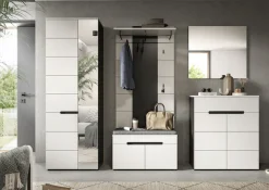 Home affaire Garderoben-Set »REHAT, TOPSELLER!, 5-teilig, Breite 255 cm, individuell erweiterbar« Set, bestehend aus: Schrank, Sitzbank, Sitzkissen, Paneel, Spiegel, Kommode, 6 Stk. tlg.