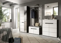 Home affaire Garderoben-Set »REHAT, TOPSELLER!, 5-teilig, Breite 255 cm, individuell erweiterbar« Set, bestehend aus: Schrank, Sitzbank, Sitzkissen, Paneel, Spiegel, Kommode, 6 Stk. tlg.