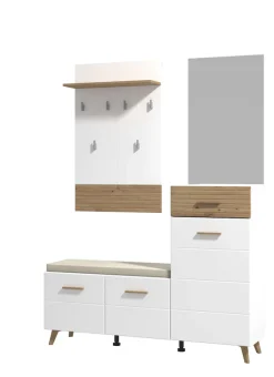 Home affaire Garderoben-Set »Sein Kompaktgarderobe, Flurgarderobe, Dielenschrank, Hochglanzfronten« Komplett-Set, 5 Stk. tlg.