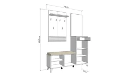 Home affaire Garderoben-Set »Sein Kompaktgarderobe, Flurgarderobe, Dielenschrank, Hochglanzfronten« Komplett-Set, 5 Stk. tlg.