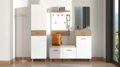 Home affaire Garderoben-Set »Sein Kompaktgarderobe, Flurgarderobe, Dielenschrank, Hochglanzfronten« Komplett-Set, 5 Stk. tlg.