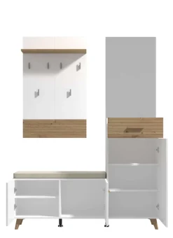 Home affaire Garderoben-Set »Sein Kompaktgarderobe, Flurgarderobe, Dielenschrank, Hochglanzfronten« Komplett-Set, 4 Stk. tlg.