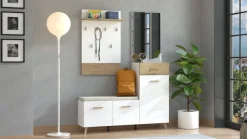 Home affaire Garderoben-Set »Sein Kompaktgarderobe, Flurgarderobe, Dielenschrank, Hochglanzfronten« Komplett-Set, 4 Stk. tlg.