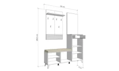 Home affaire Garderoben-Set »Sein Kompaktgarderobe, Flurgarderobe, Dielenschrank, Hochglanzfronten« Komplett-Set, 4 Stk. tlg.