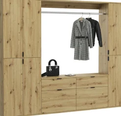 Home affaire Garderoben-Set »TRONDHEIM, 5-teilig, Breite 212cm, individuell platzier- & erweiterbar« Set, bestehend aus: 2x Garderobenschrank & 3-tlgs. Zwischenbauelement, 4 Stk. tlg.