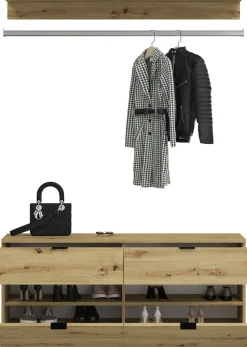 Home affaire Garderoben-Set »TRONDHEIM, 5-teilig, Breite 212cm, individuell platzier- & erweiterbar« Set, bestehend aus: 2x Garderobenschrank & 3-tlgs. Zwischenbauelement, 4 Stk. tlg.