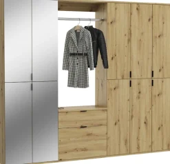 Home affaire Garderoben-Set »TRONDHEIM, 6-teilig, Breite 213cm, individuell platzier- & erweiterbar« Set, bestehend aus: 3x Garderobenschrank & 3-tlgs. Zwischenbauelement, 5 Stk. tlg.