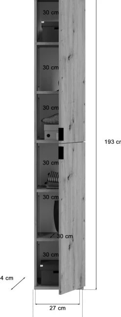 Home affaire Garderoben-Set »TRONDHEIM, 6-teilig, Breite 213cm, individuell platzier- & erweiterbar« Set, bestehend aus: 3x Garderobenschrank & 3-tlgs. Zwischenbauelement, 5 Stk. tlg.