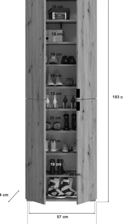 Home affaire Garderoben-Set »TRONDHEIM, 6-teilig, Breite 213cm, individuell platzier- & erweiterbar« Set, bestehend aus: 3x Garderobenschrank & 3-tlgs. Zwischenbauelement, 5 Stk. tlg.