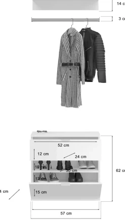 Home affaire Garderoben-Set »TRONDHEIM, 6-teilig, Breite 213cm, individuell platzier- & erweiterbar« Set, bestehend aus: 3x Garderobenschrank & 3-tlgs. Zwischenbauelement, 5 Stk. tlg.