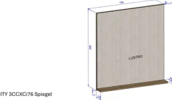 Home affaire Garderobenspiegel »Giron/City, Spiegel in drei Farben, modernes Design« universell einsetzbar, mit Ablagefläche, eckig, 75 cm breit