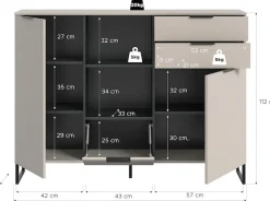 Home affaire Highboard »ADIO, Breite 150cm, 2 Türen, 1 Klappe, 2 Schubkästen, mit Metall-Kufen« 1 Stk. tlg. Sideboard, Kommode, Lowboard, Schrank, Wohnzimmerschrank, Anrichte