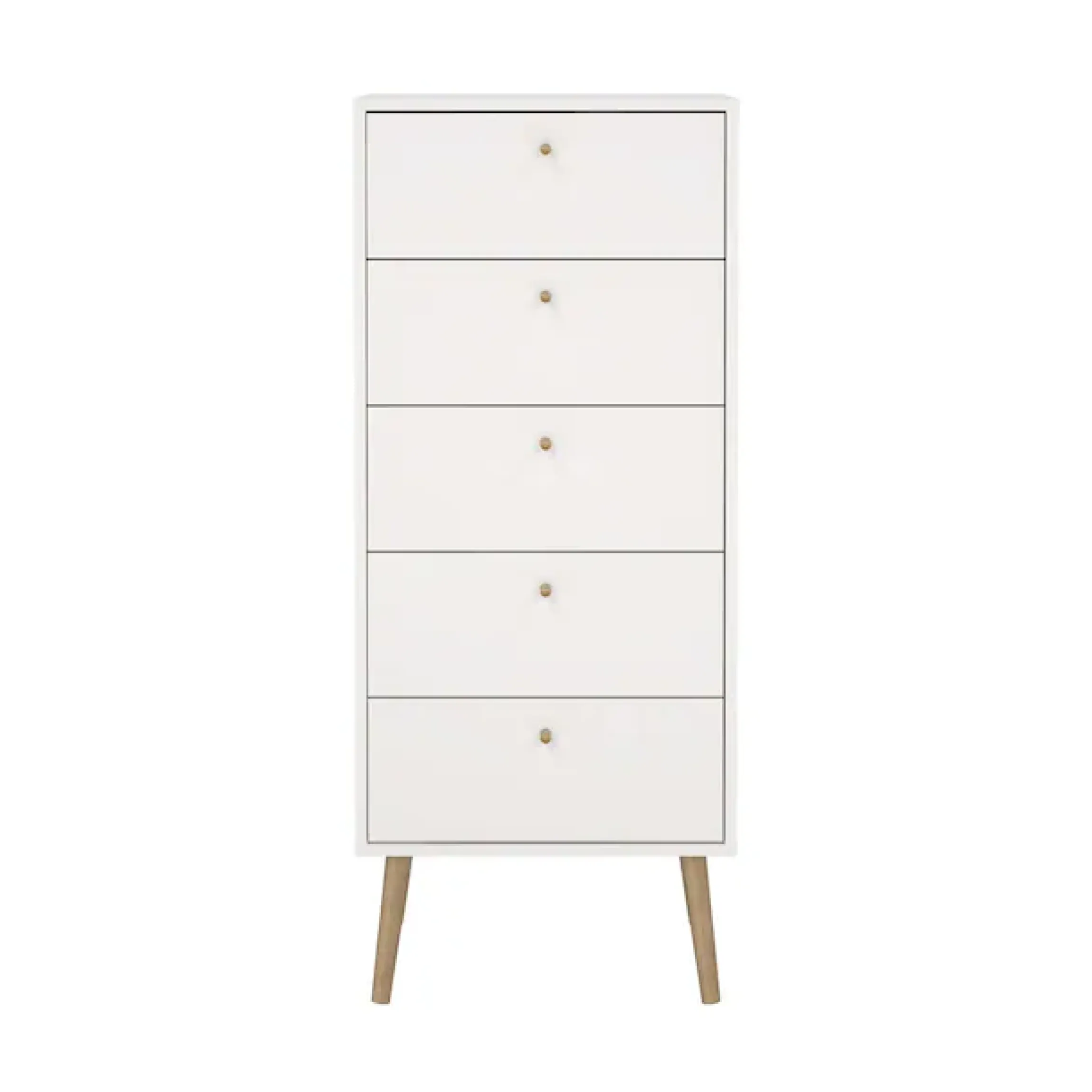 Home affaire Highboard »Bodo, Hochkommode, Aufbewahrung, , Stauraum« mit 5 Schubladen, Beine und Griffe aus Echtholz, Breite 50 cm