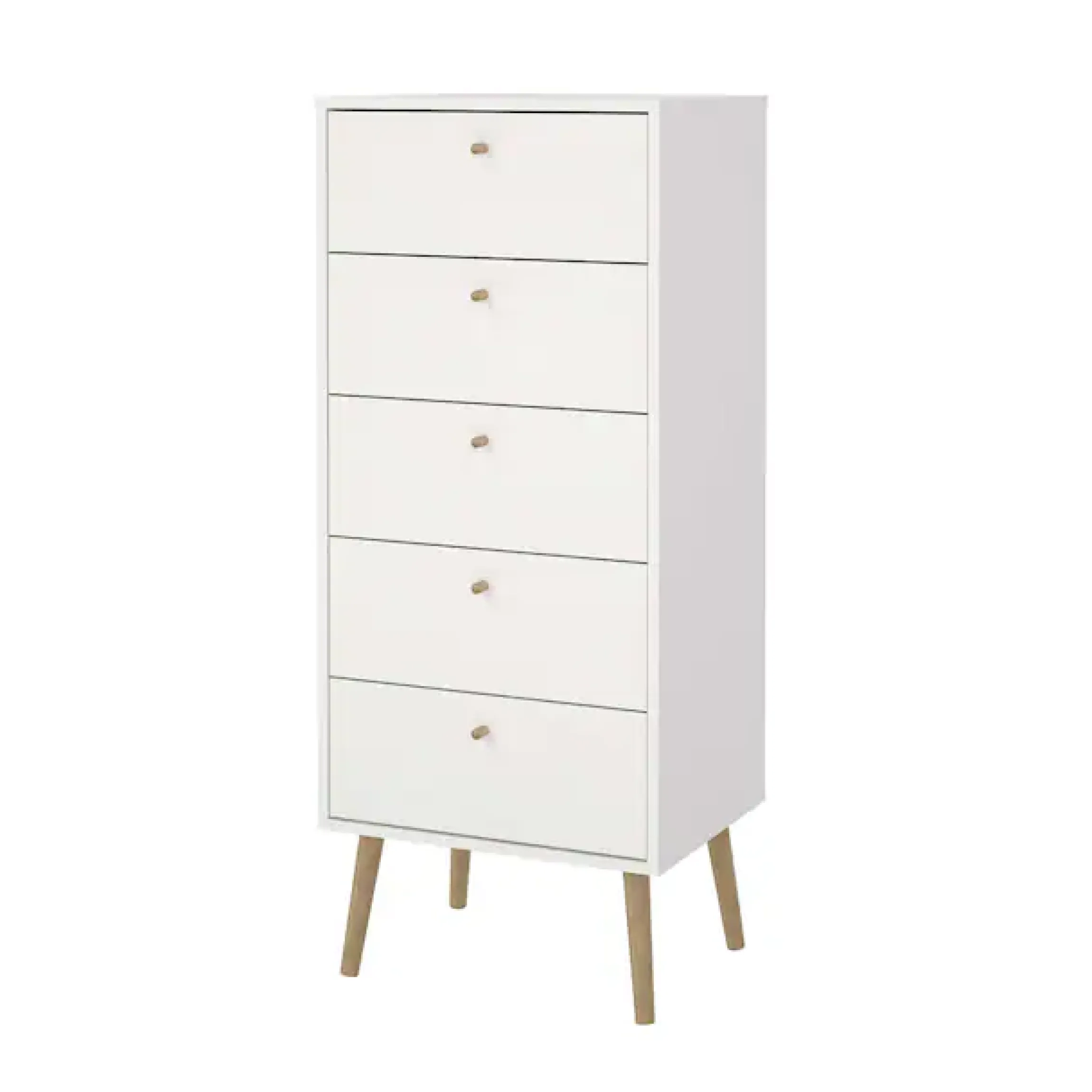 Home affaire Highboard »Bodo, Hochkommode, Aufbewahrung, , Stauraum« mit 5 Schubladen, Beine und Griffe aus Echtholz, Breite 50 cm