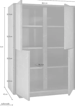 Home affaire Highboard »Carrara« grifflos