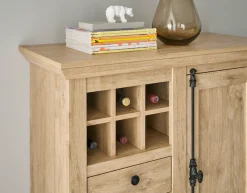 Home affaire Highboard »Cornwall, Kommode im Landhausstil, Schrank, Sideboard, Eiche Dekor« 1 Stk. tlg. verschnörkelte Metallgriffe, ausreichend Stauraum, 105 cm breit
