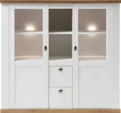Home affaire Highboard »Cremona, moderner Schrank, Hochkommode Stauraumelement im Landhausstil« Metallgriffe, ausreichend Stauraum, vielseitig einsetzbar 148 cm breit