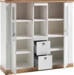 Home affaire Highboard »Cremona, moderner Schrank, Hochkommode Stauraumelement im Landhausstil« Metallgriffe, ausreichend Stauraum, vielseitig einsetzbar 148 cm breit