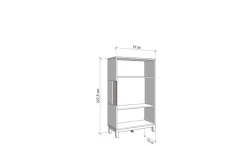 Home affaire Highboard »Essex, Hochkommode, Vitrine, Glasvitrine, Kombi-Highboard« Modernes Highboard in Kaschmir mit Glasfront & Lamellen-Optik