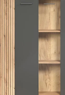 Home affaire Highboard »Estepona« 1 Stk. tlg. Vitrine, Tür mit Rillen-Optik, Breite 91 cm