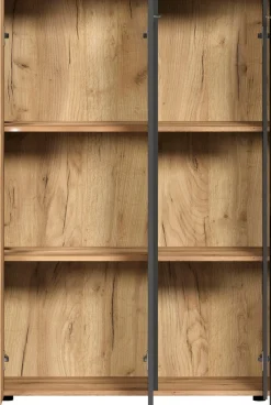 Home affaire Highboard »Estepona« 1 Stk. tlg. Vitrine, Tür mit Rillen-Optik, Breite 91 cm