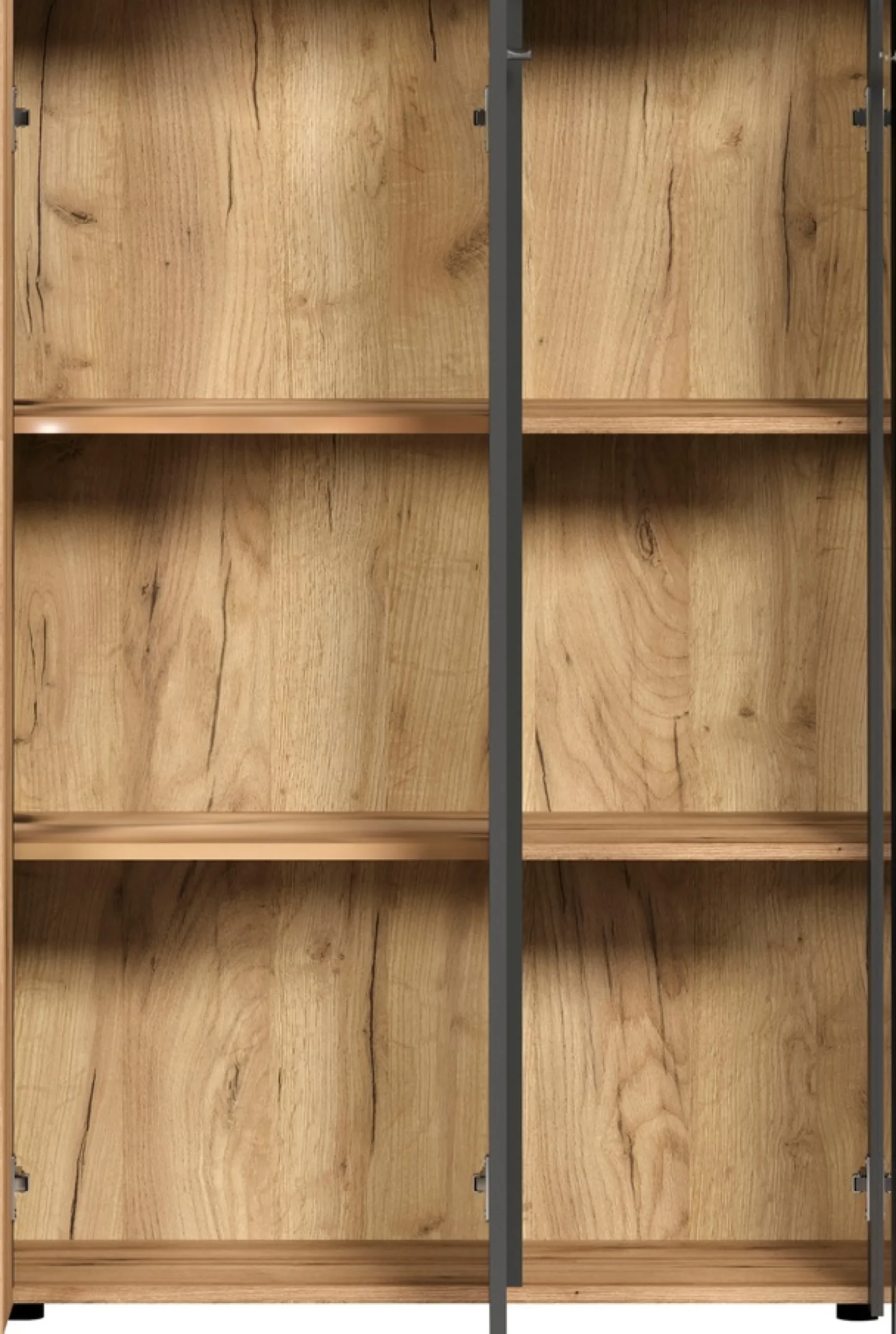 Home affaire Highboard »Estepona« 1 Stk. tlg. Vitrine, Tür mit Rillen-Optik, Breite 91 cm